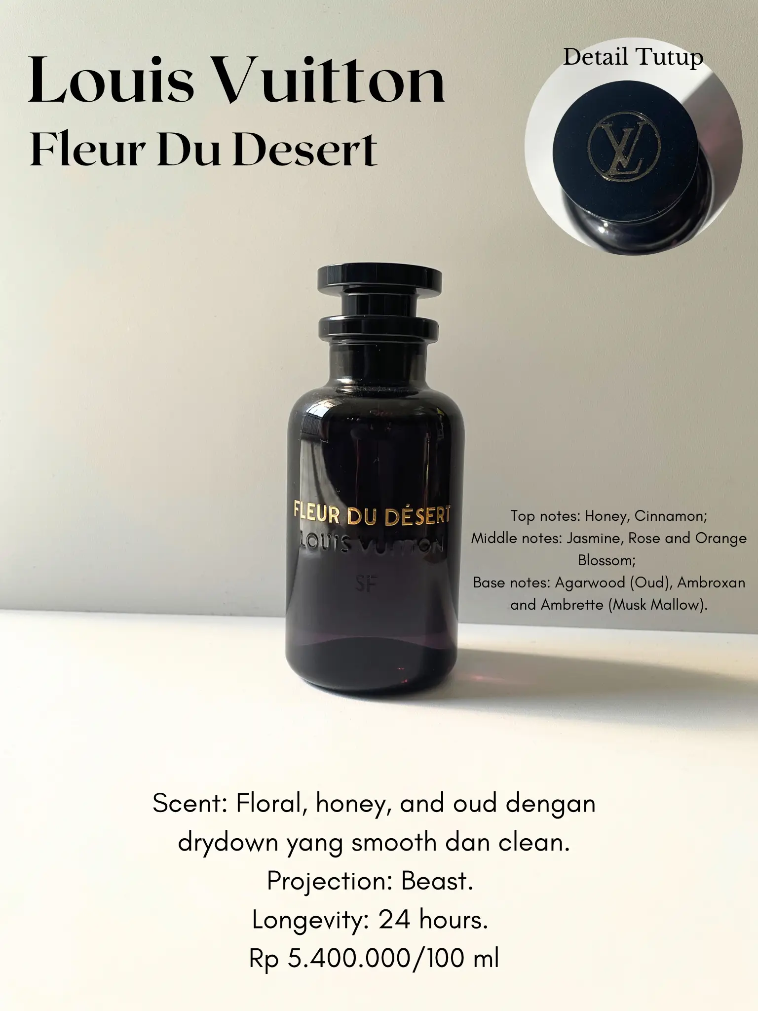 Louis Vuitton Fleur Du Desert Eau De Parfum 3.4oz / 100ml