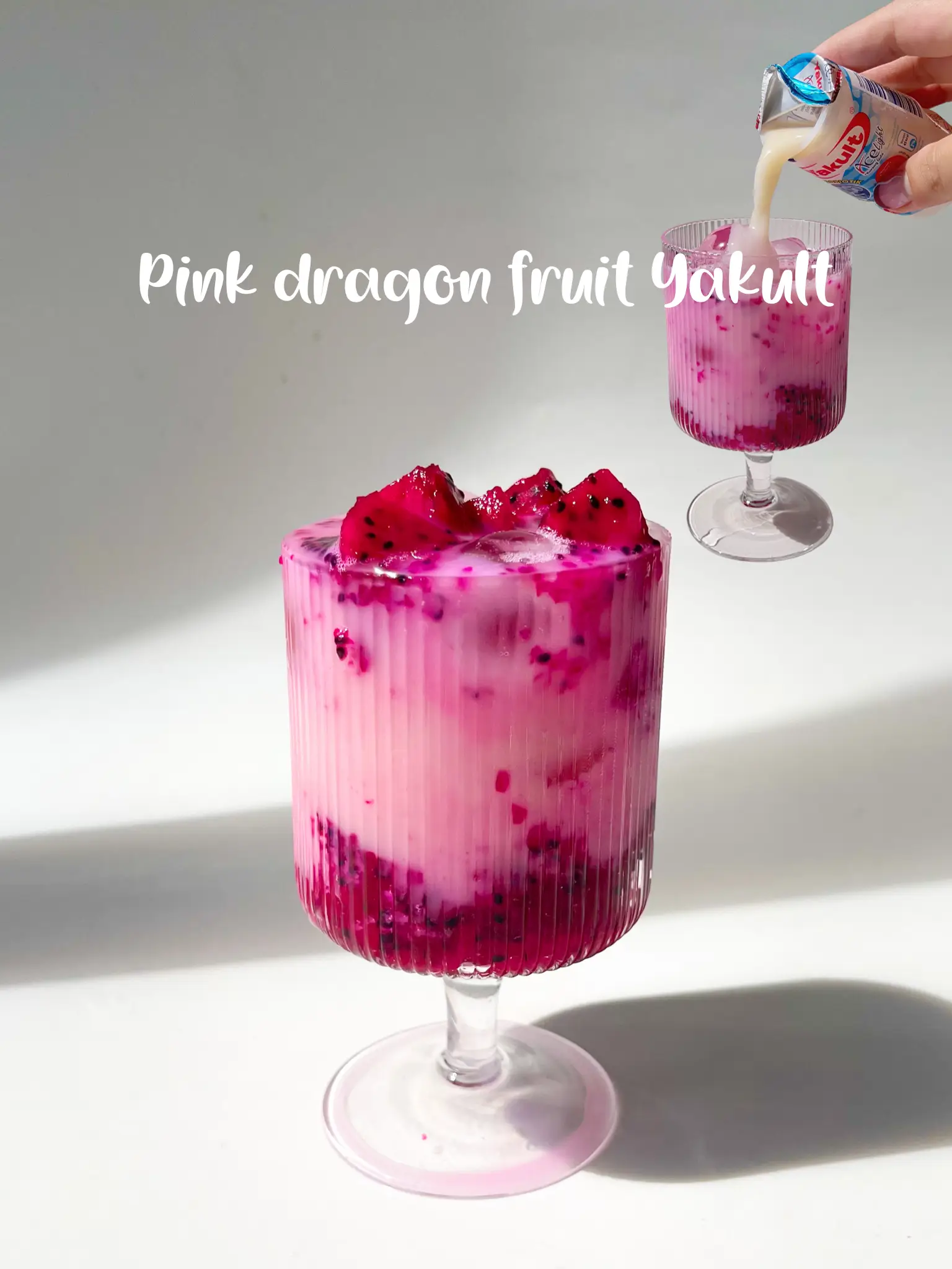 🥤 Pink Dragon fruit Yakult Video published by CupofAesthetics Lemon8