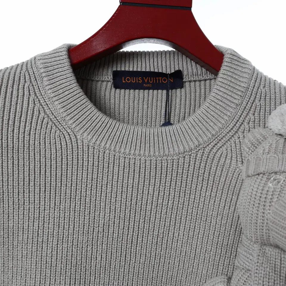 Louis Vuitton D-Ring Turtleneck Sweater, Grey, M