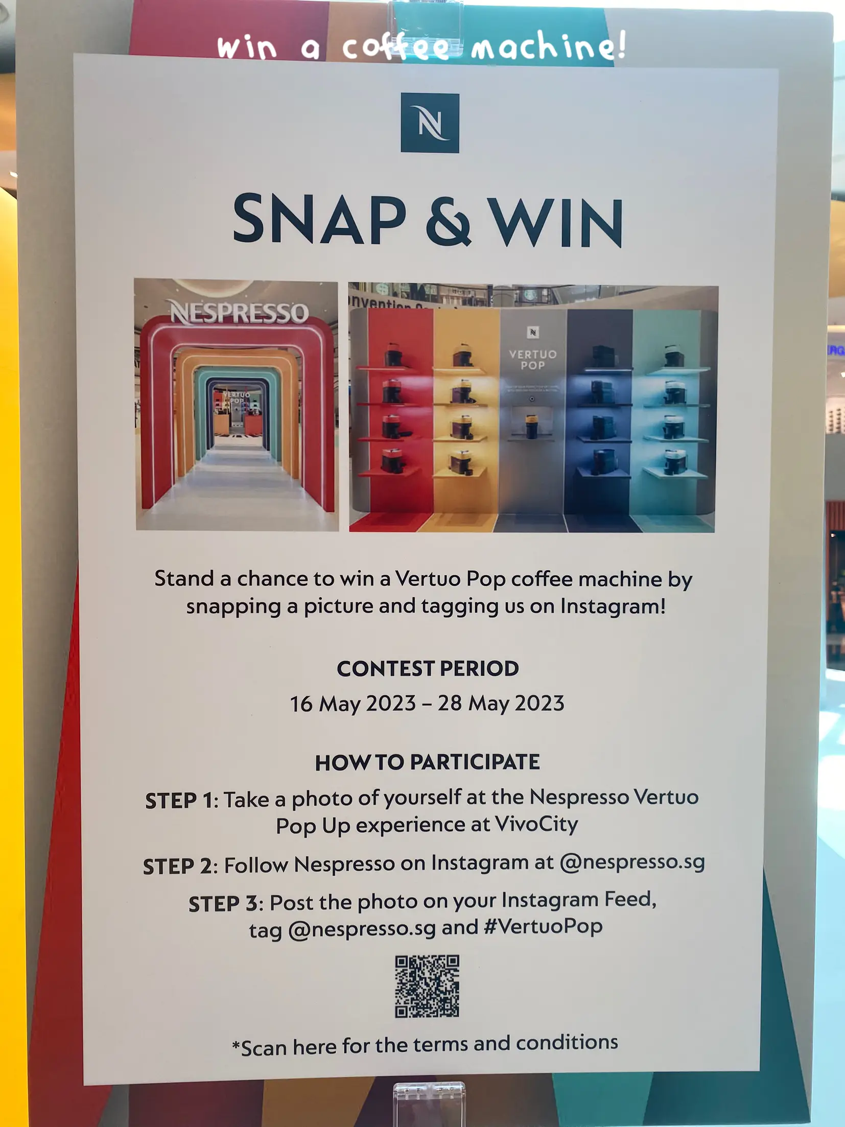 Win a Vertuo Pop Machine, Instagram, photograph, Nespresso