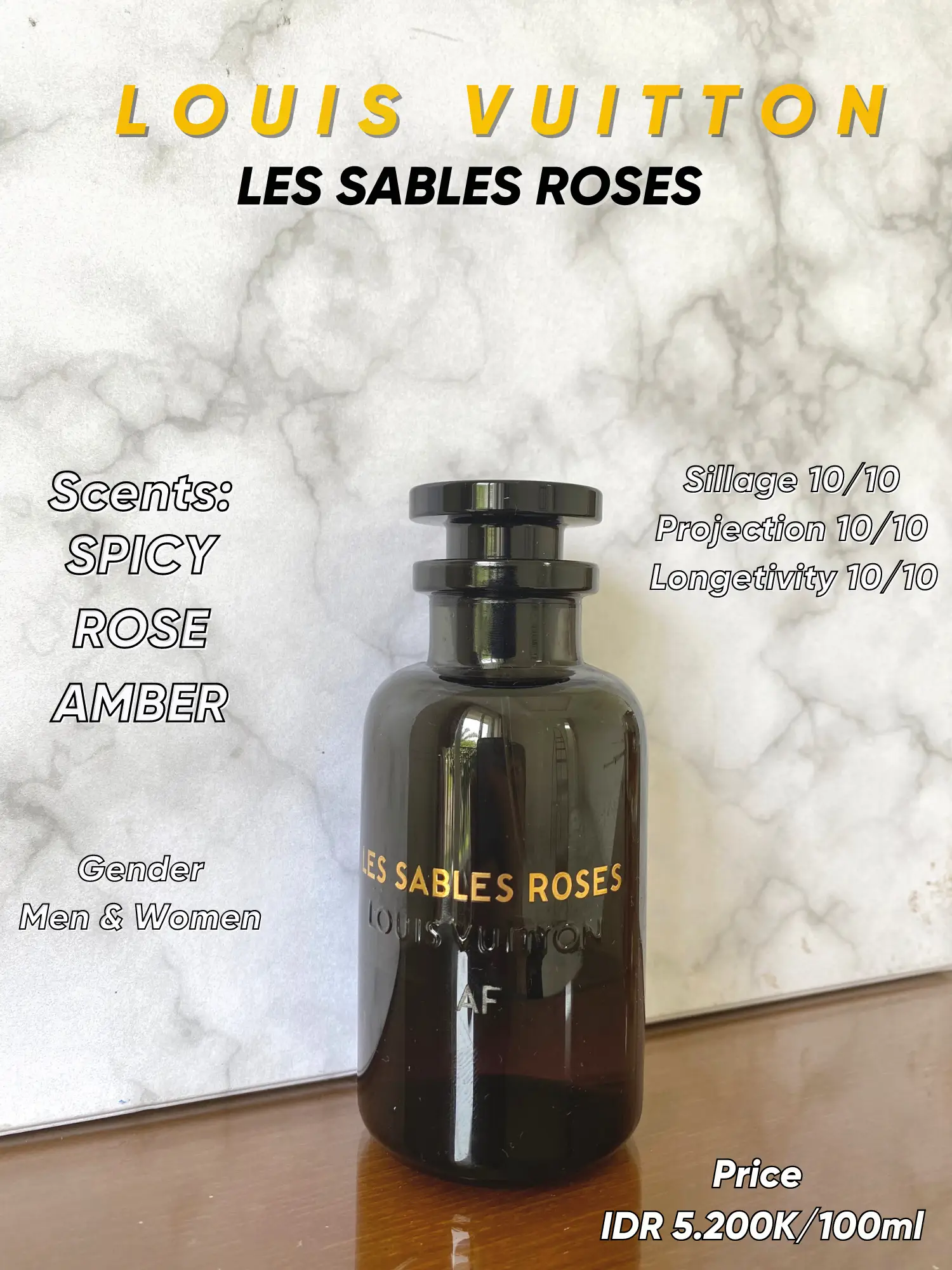 PERFUME TOK TI . Les Sable Roses by Louis Vuitton is amber floral