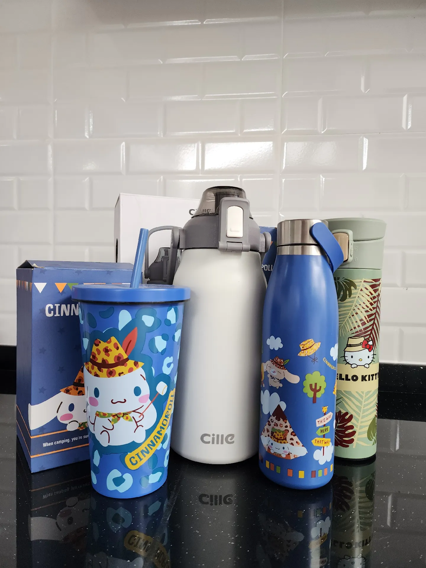 Ello Emma Vacuum Insulated Stainless Steel Kids Water Bottle with Gray