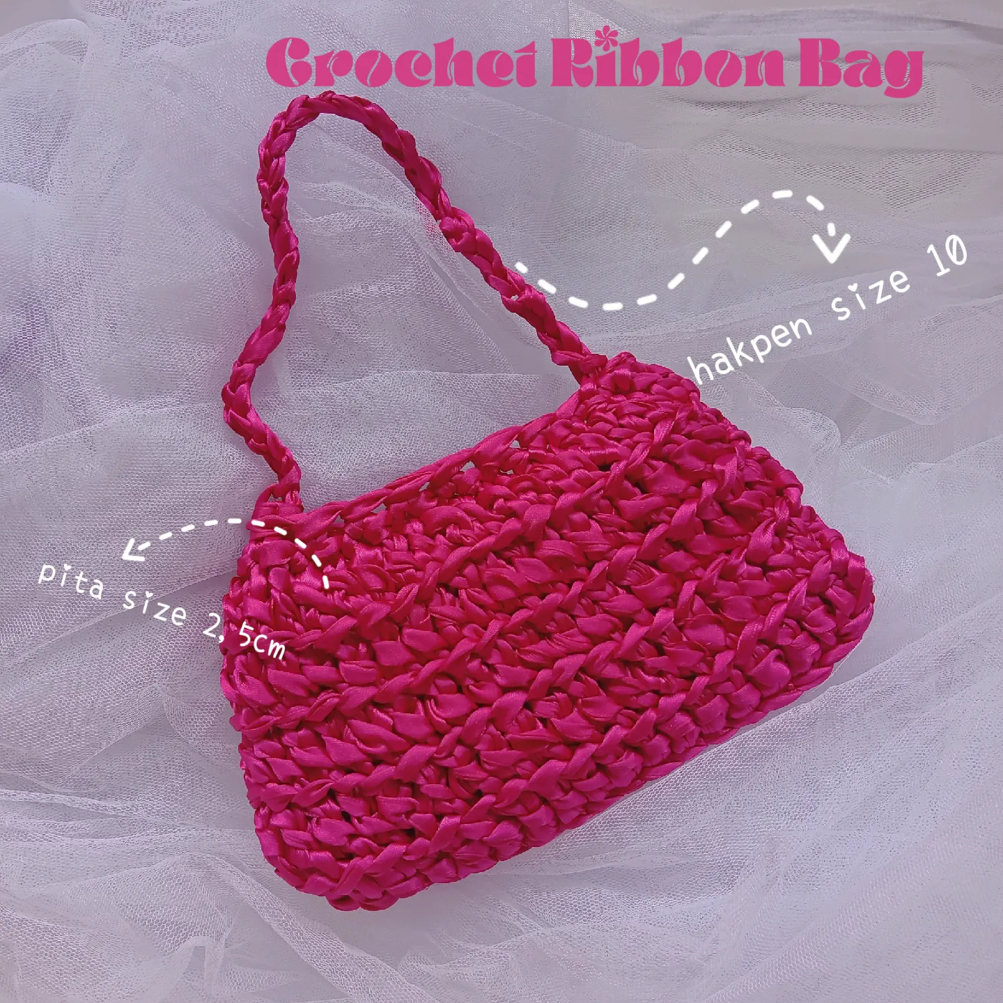 Handmade Crochet Ribbon bag | Amiliaaaが投稿したフォトブック | Lemon8