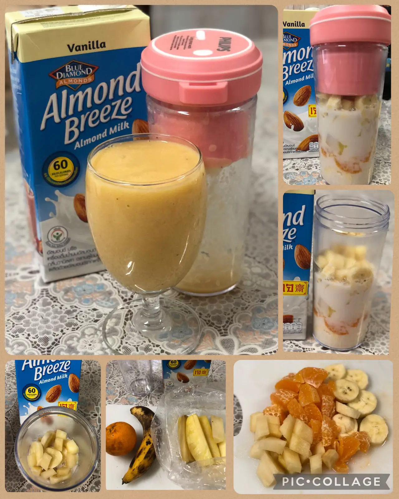 Almond Milk Smoothie Yellow Fruit
