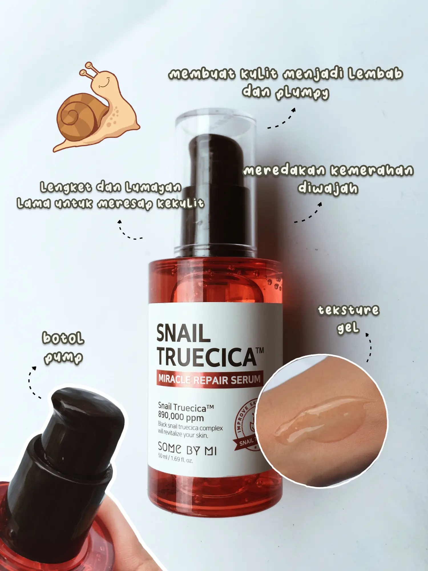 SOME BY MI Snail Trucica Miracle Repair Serum - 1.69Oz, 50ml - Made from  Snail Mucin for Sensitive Skin - Daily Repair Face Serum for Post Acne  Marks