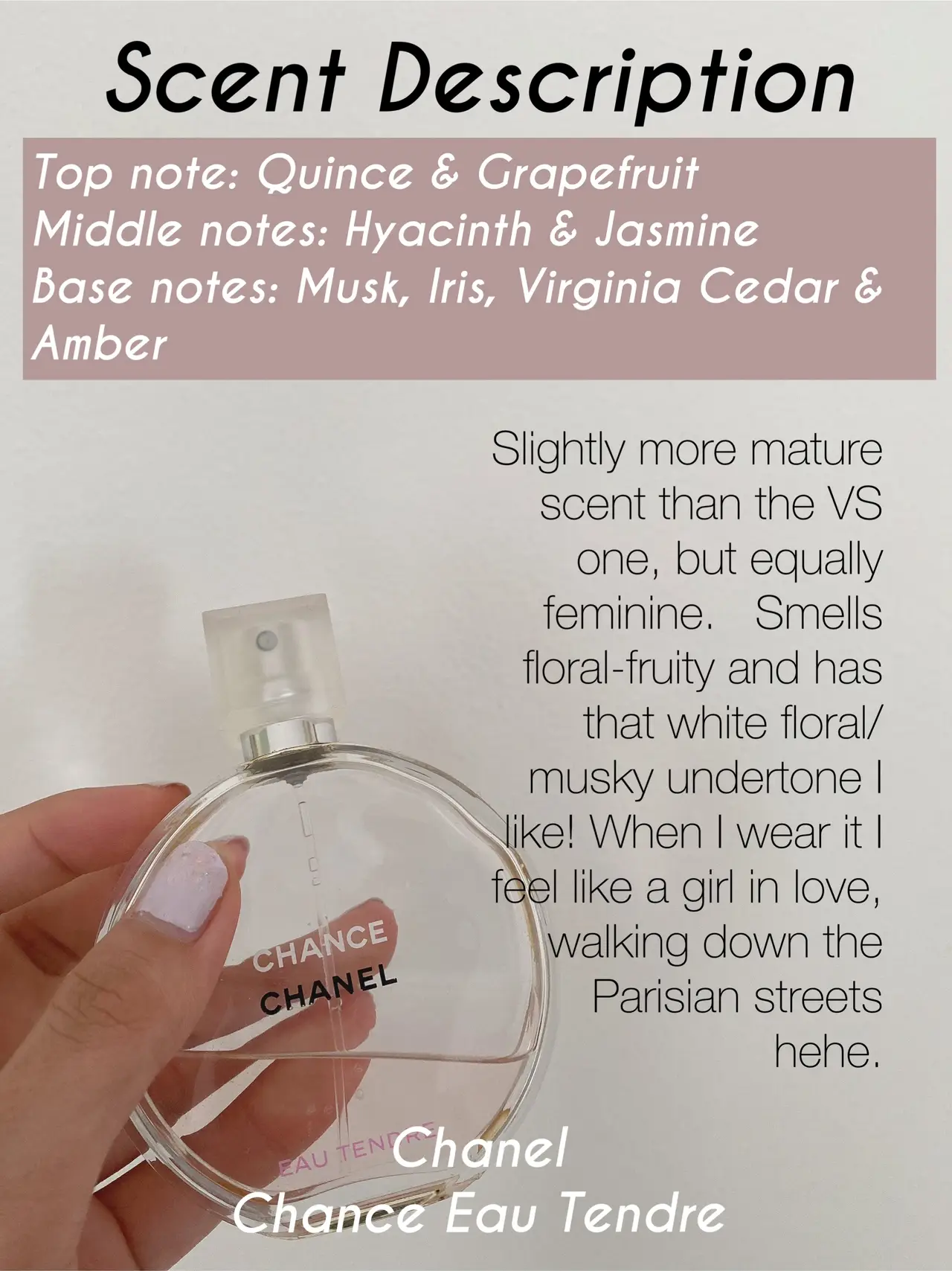 Chanel perfume scent descriptions hot sale