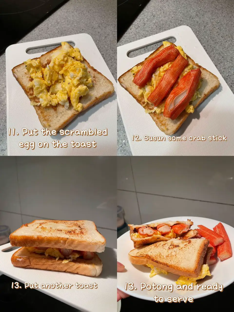 Breakfast Sandwich Maker Crab and Egg Sandwich