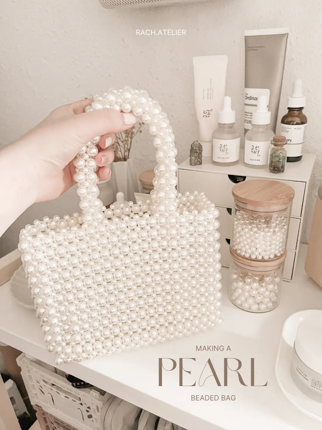  Handmade DIY Bag Pearl Chain Large Beads Chain Handbag