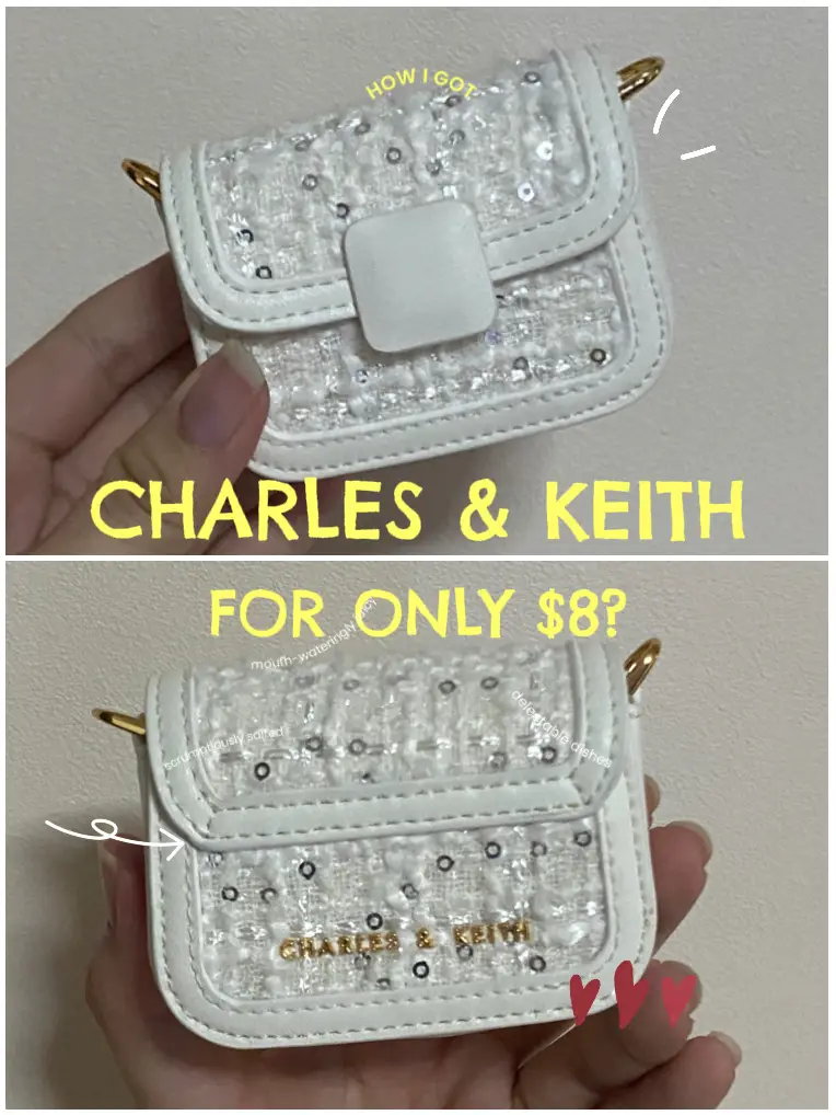 CHARLES & KEITH Micro Koa Sequin Tweed Crossbody Bag for Women