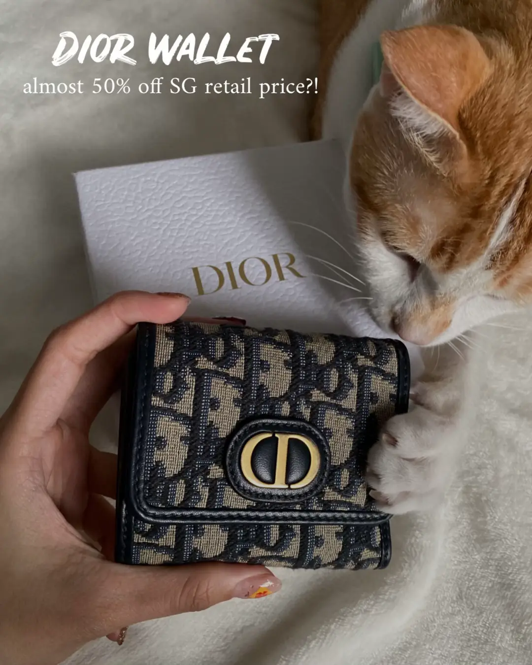 Wallet with Bill Clip Black Dior Oblique Jacquard