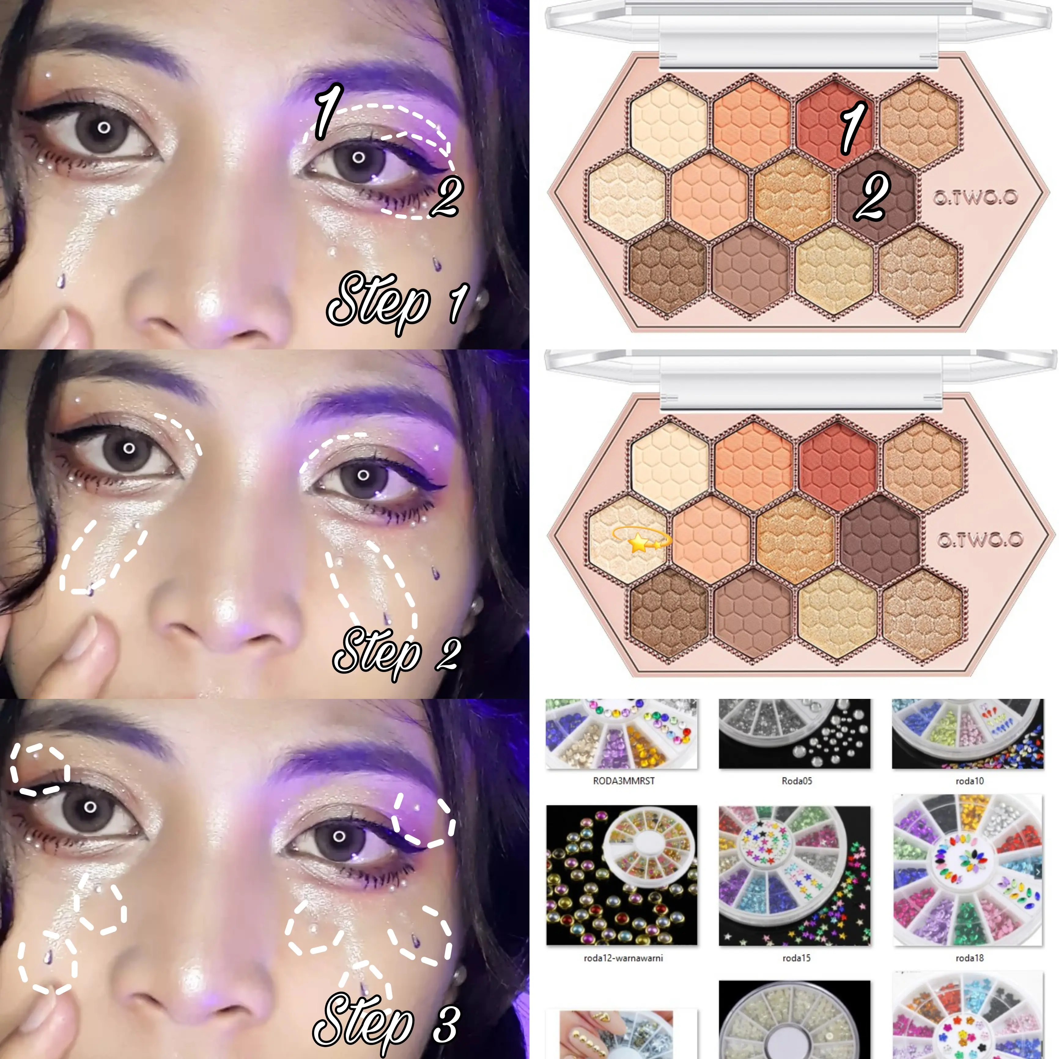 Rhinestone Eye Makeup Tutorial, simple version!, Gallery posted by Khairin  Tisha