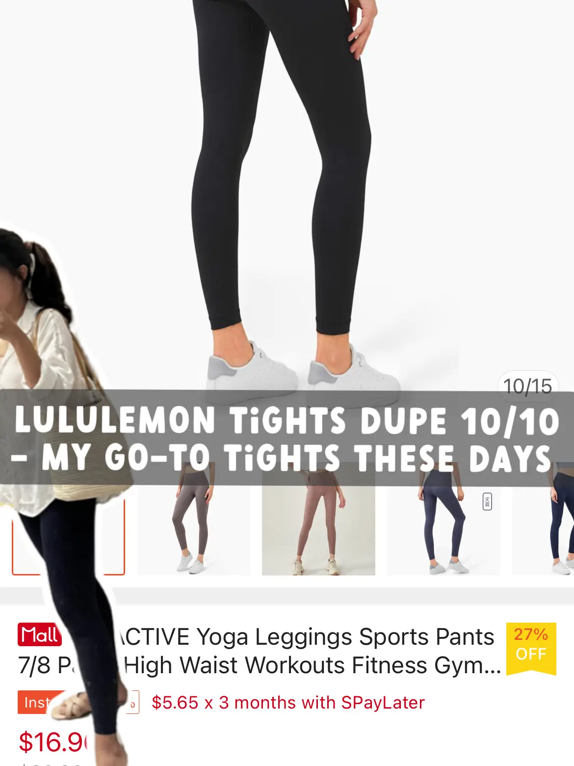 Tomboyx Workout Leggings, 7/8 Length High Waisted Active Yoga