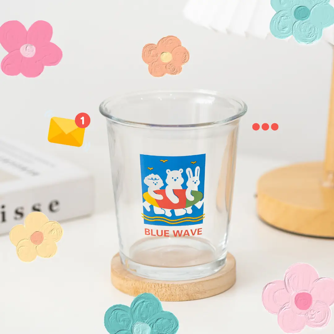Cute Korean Style Glass Cup