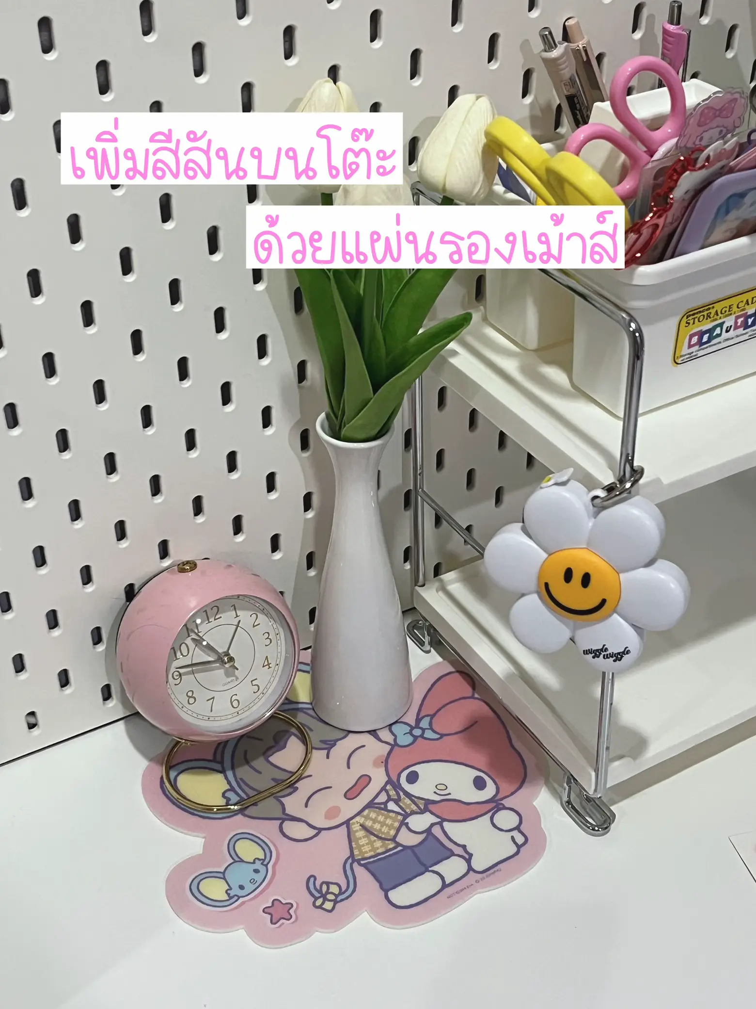 New Kawaii Sanrio HelloKitty Alarm Clock Cute Anime Living Room Decoration  Home Cartoon Silent Clock Student Wake Up Alarm Clock