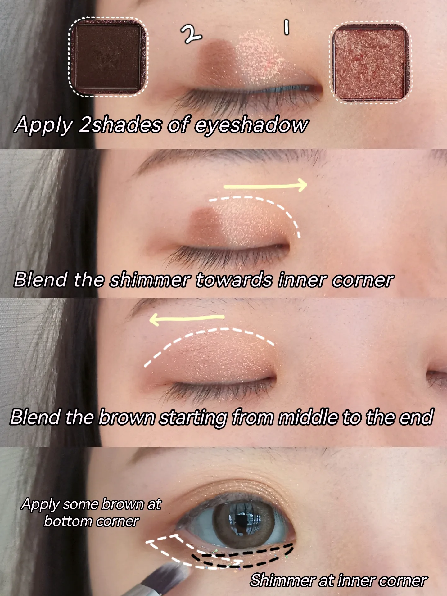 Quick and easy 2 steps soft brown eye makeup😍 | posted by Esther | Lemon8