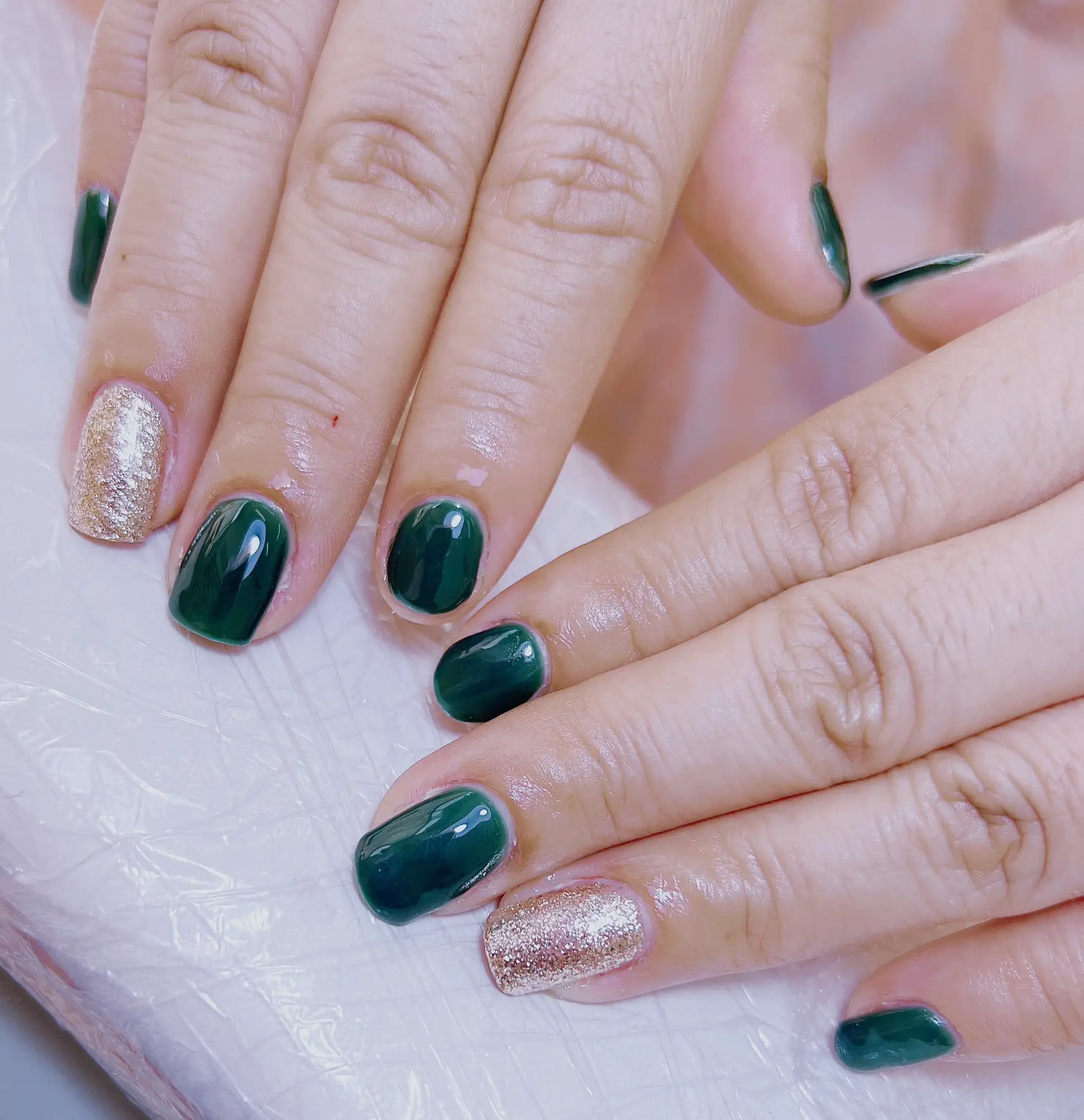 Green gel manicure | Gallery posted by Angkhana nails | Lemon8