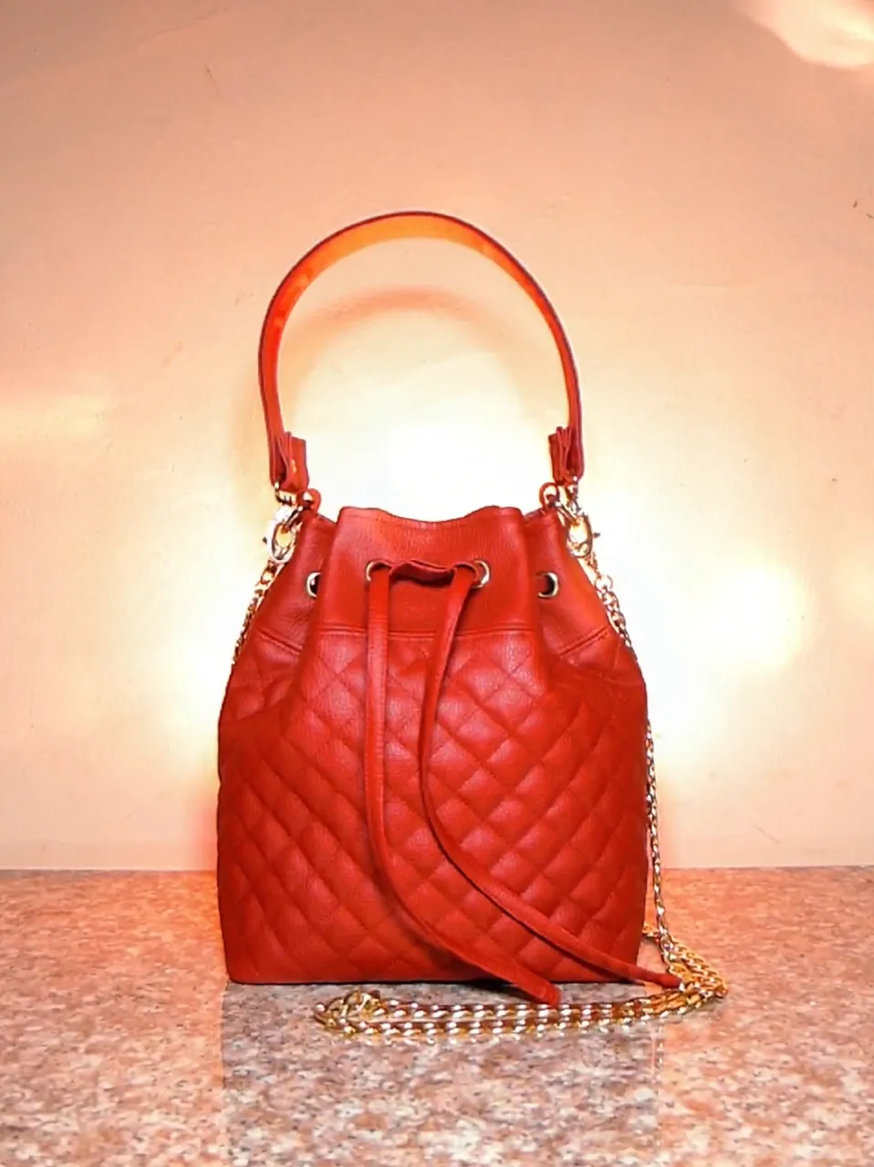 Bright Red Quilted Bucket Bag ❤️, Video published by Kai Hung