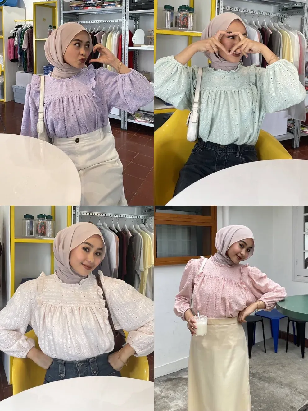 Ootd Hijab With Blouse✨ Spill Disini👇 | Gallery posted by RACUN LEMON |  Lemon8