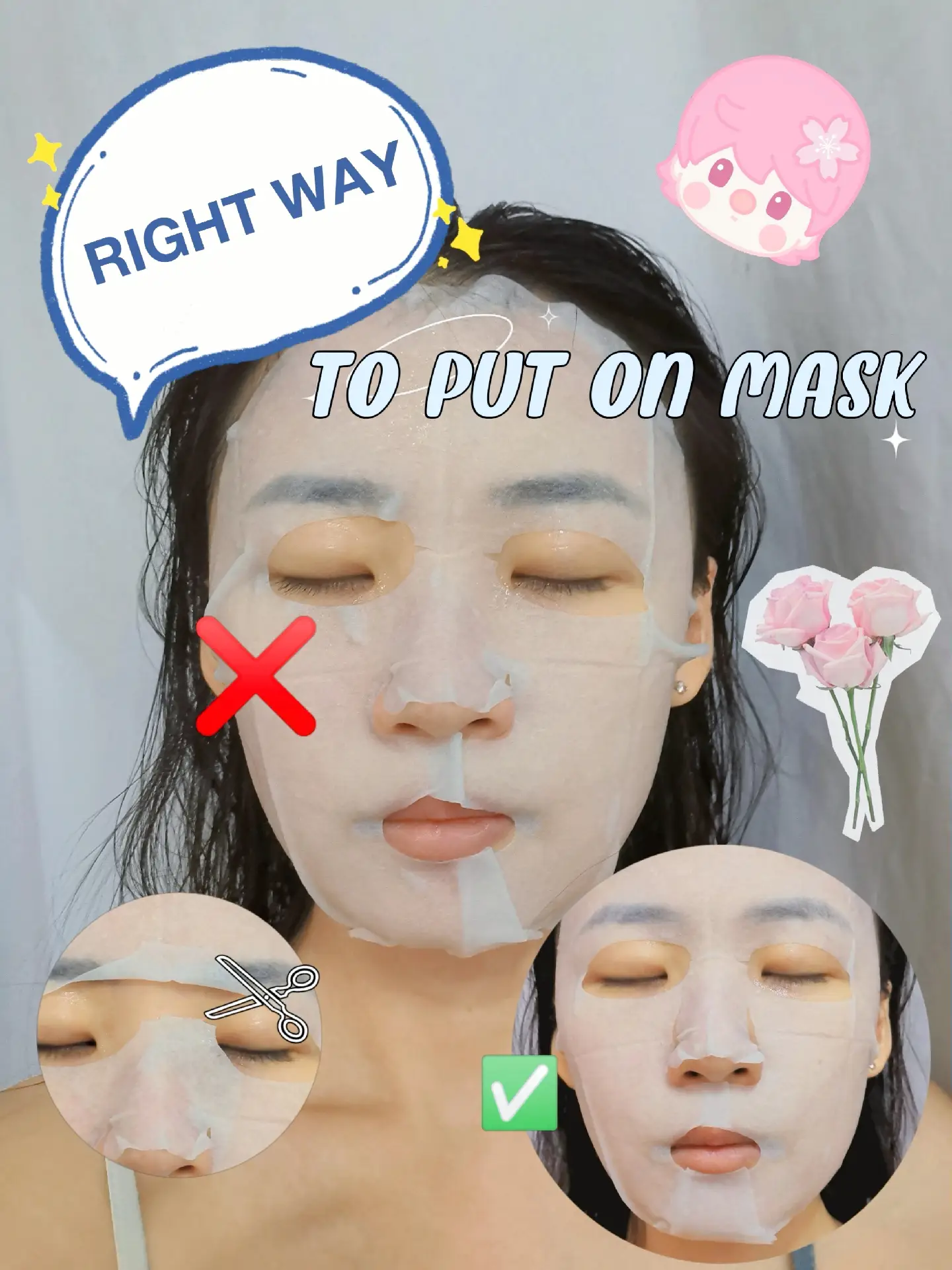 Sheet mask doesn't fit your face? Try this hack! Gallery posted by