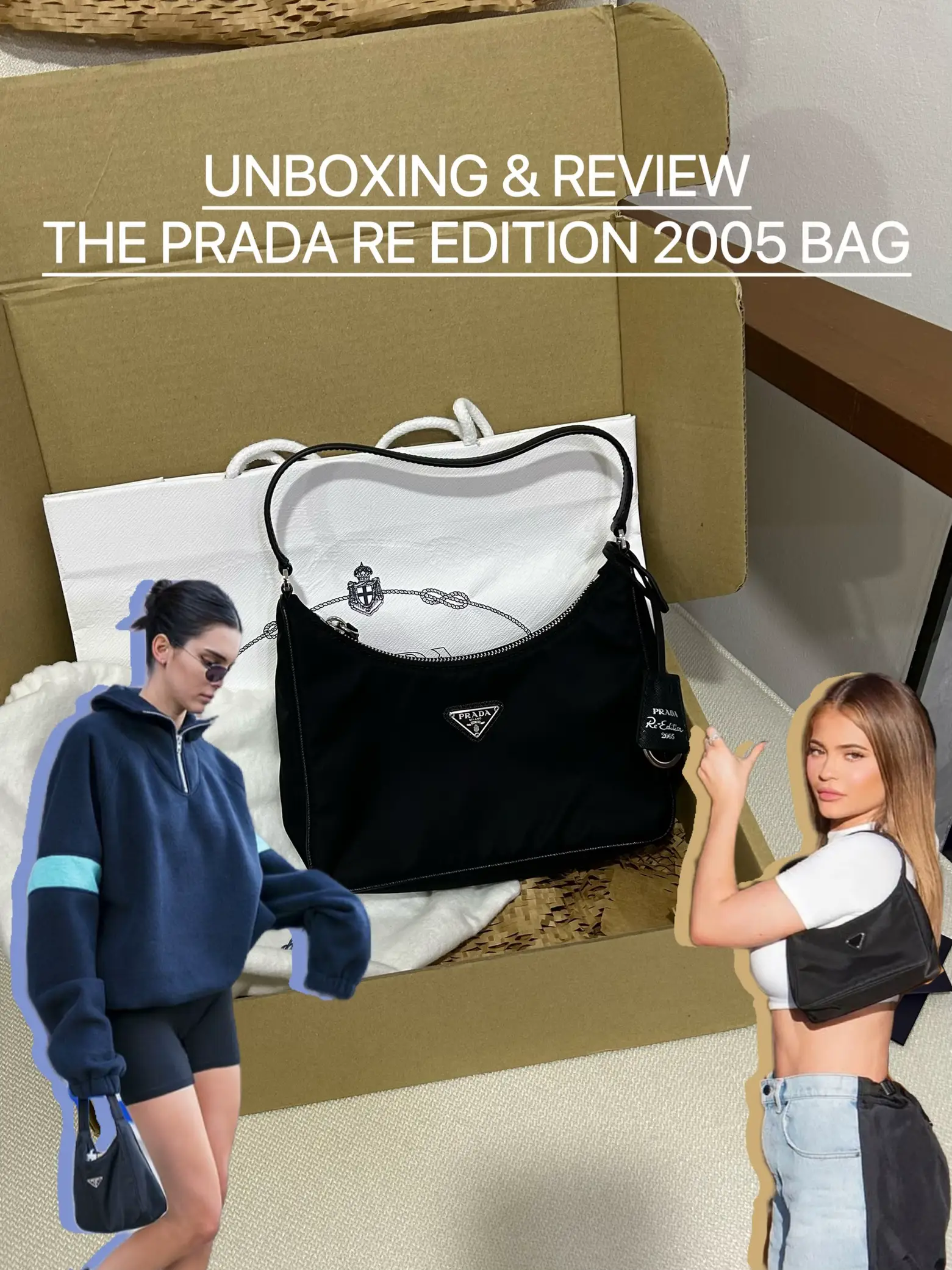 PRADA RE-EDITION 2005 SAFFIANO LEATHER BLACK  My First Prada Bag, Luxury  Unboxing + Review! 