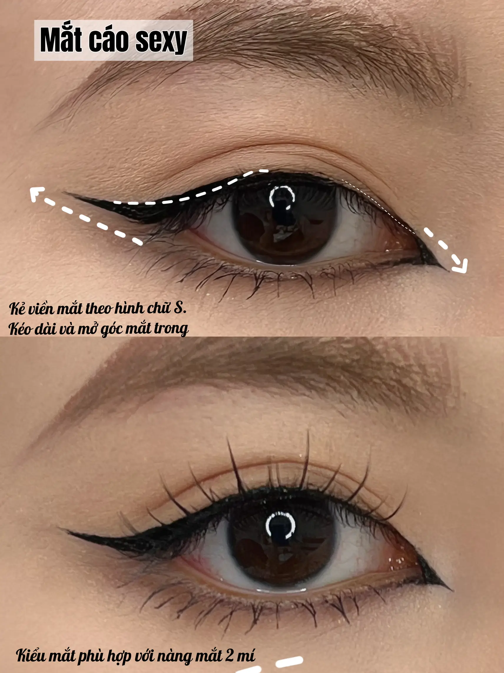 3. Hướng dẫn chi tiết cách kẻ eyeliner cho mắt 2 mí