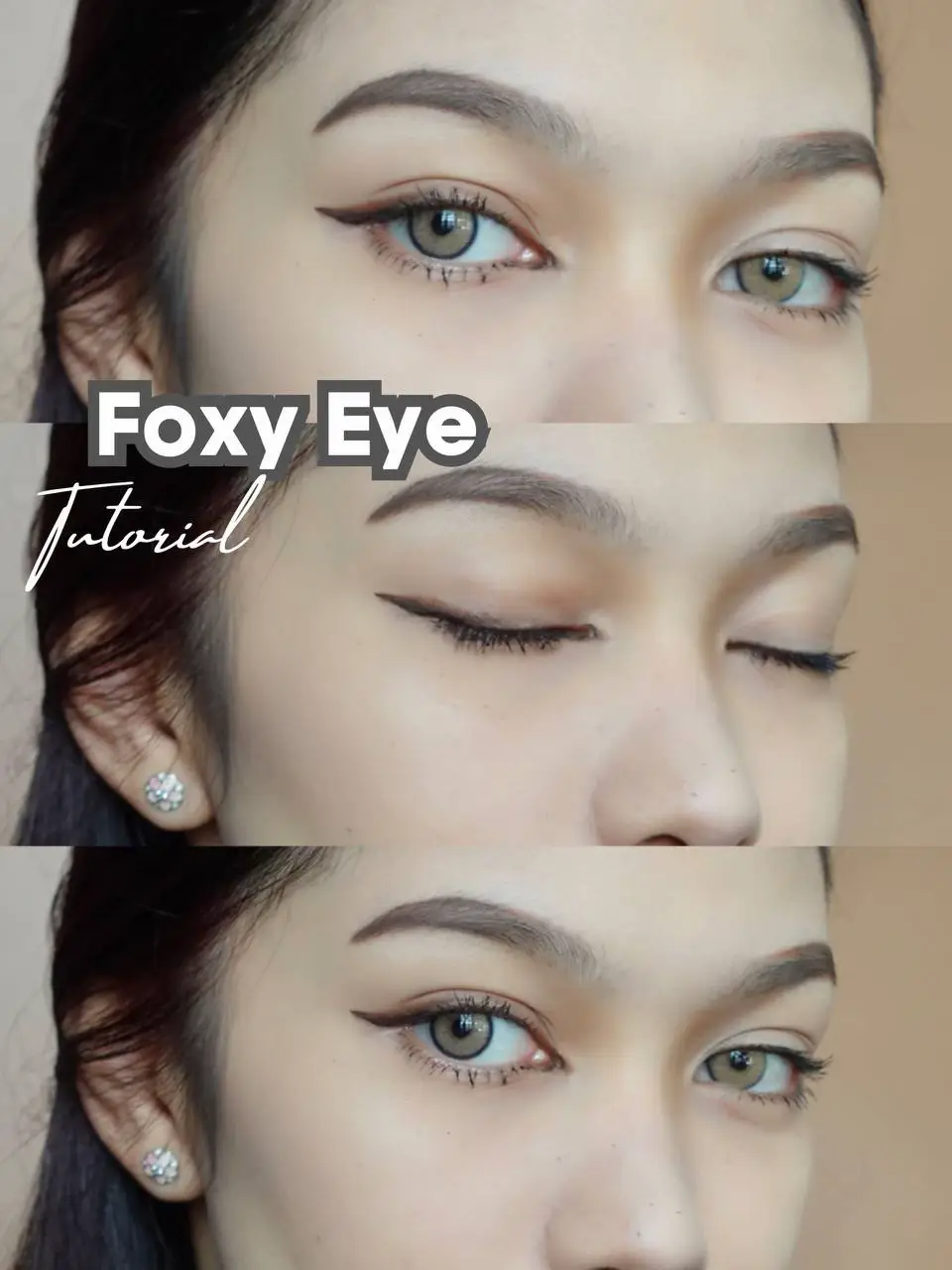 FOXY Eye Makeup Tutorial using White Eyeliner 