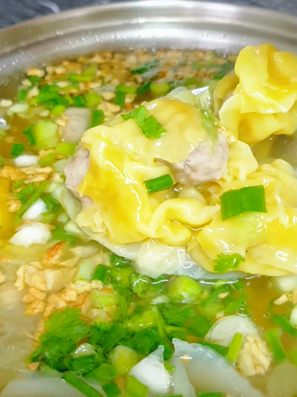 Pork And Chive Dumplings In Garlic-Miso Broth Recipe