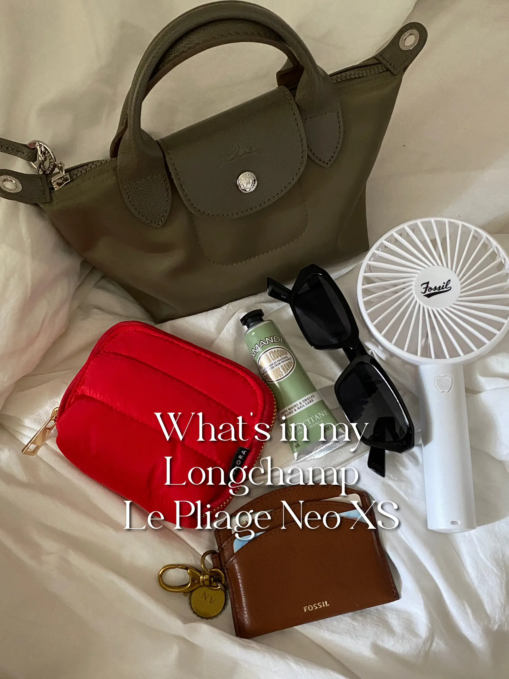 tas sling-bag Longchamp Le Pliage Cuir Beige Crossbody XXS