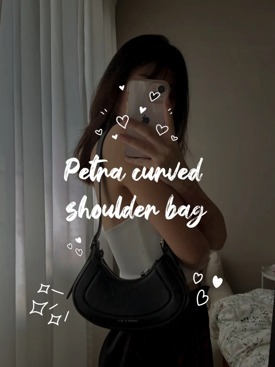 Black Petra Curved Shoulder Bag - CHARLES & KEITH US