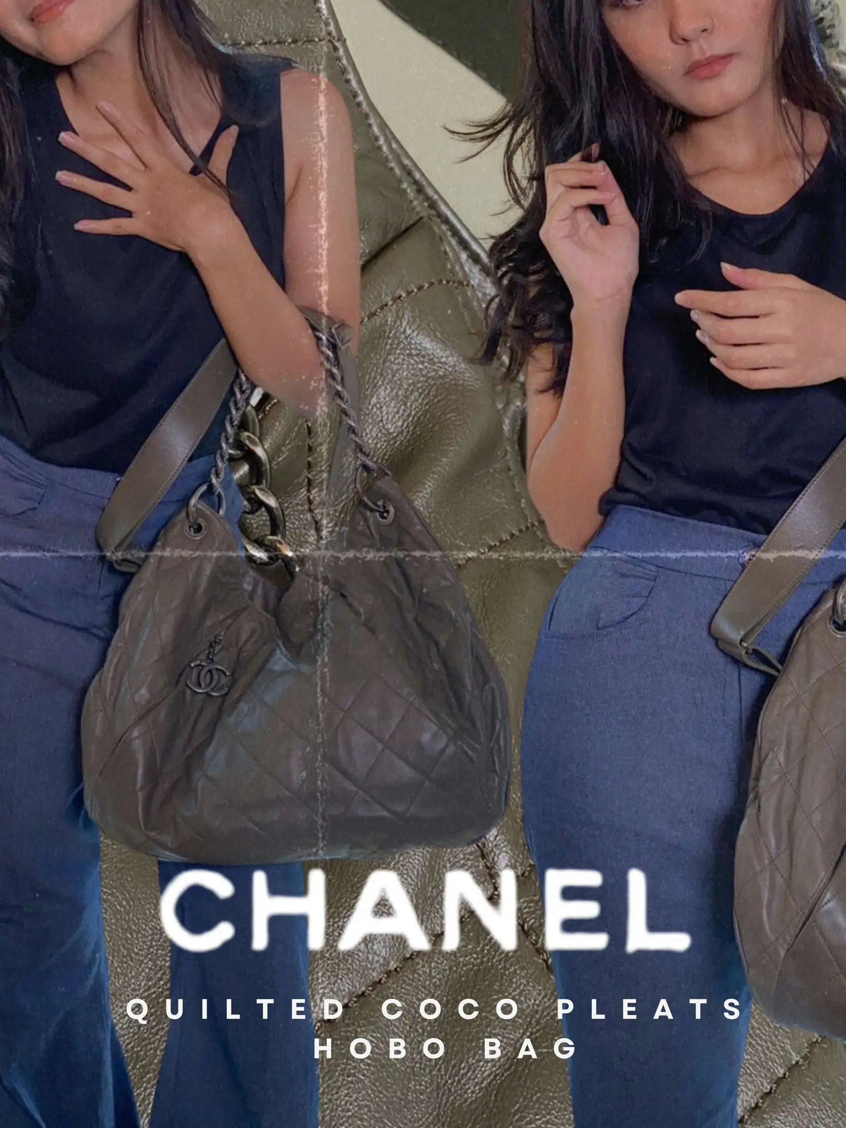 Chanel Black Leather Triple Chain Flap Bag For Sale at 1stDibs