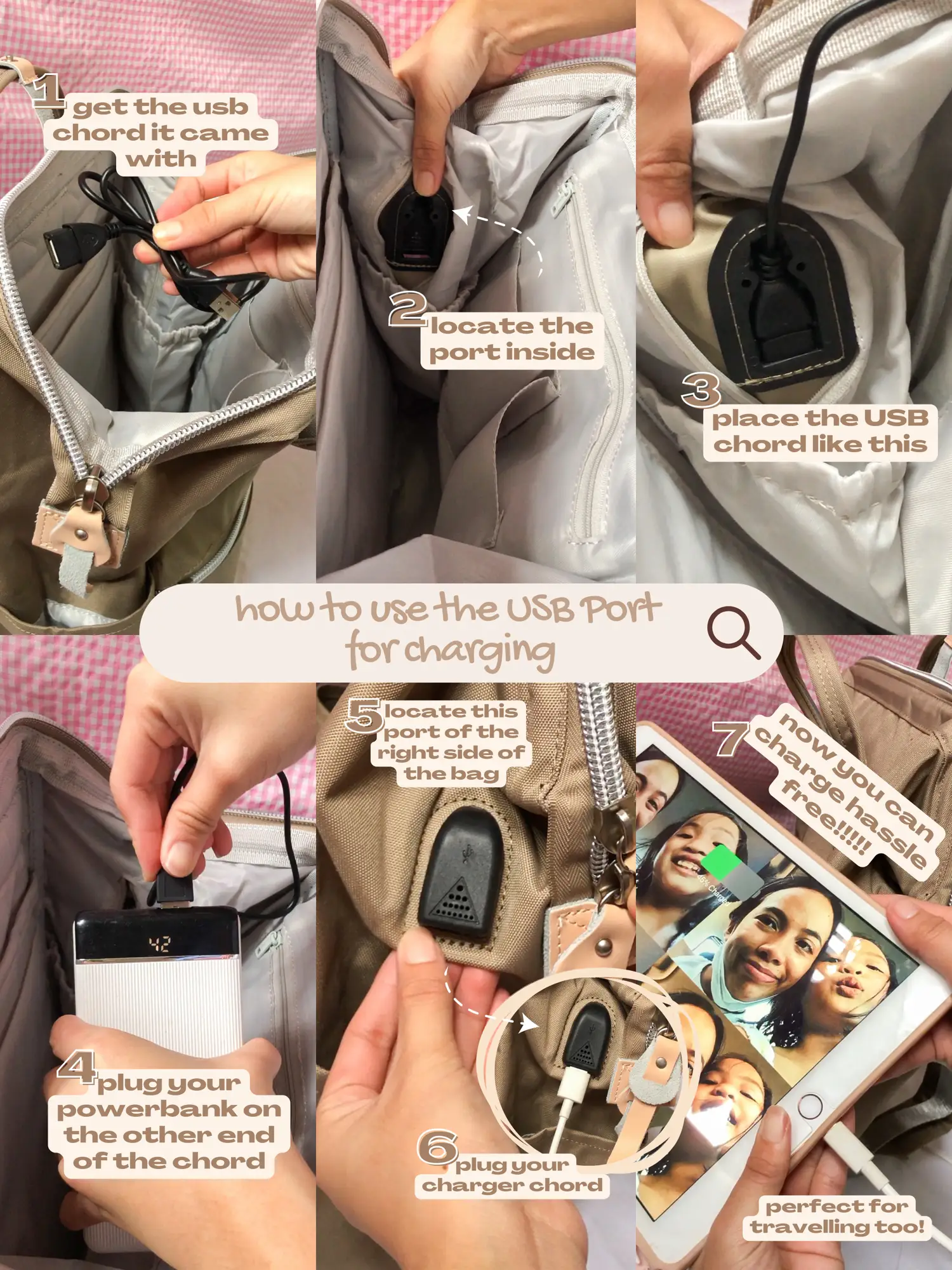 Bag that can charge phone hot sale