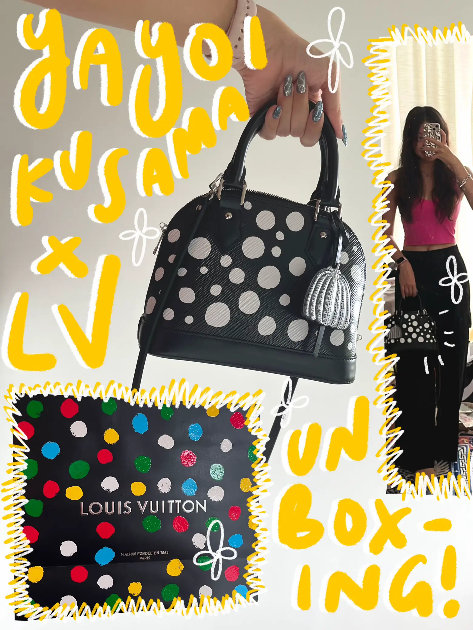 Louis Vuitton LV x YK Alma Bb Black/White EPI