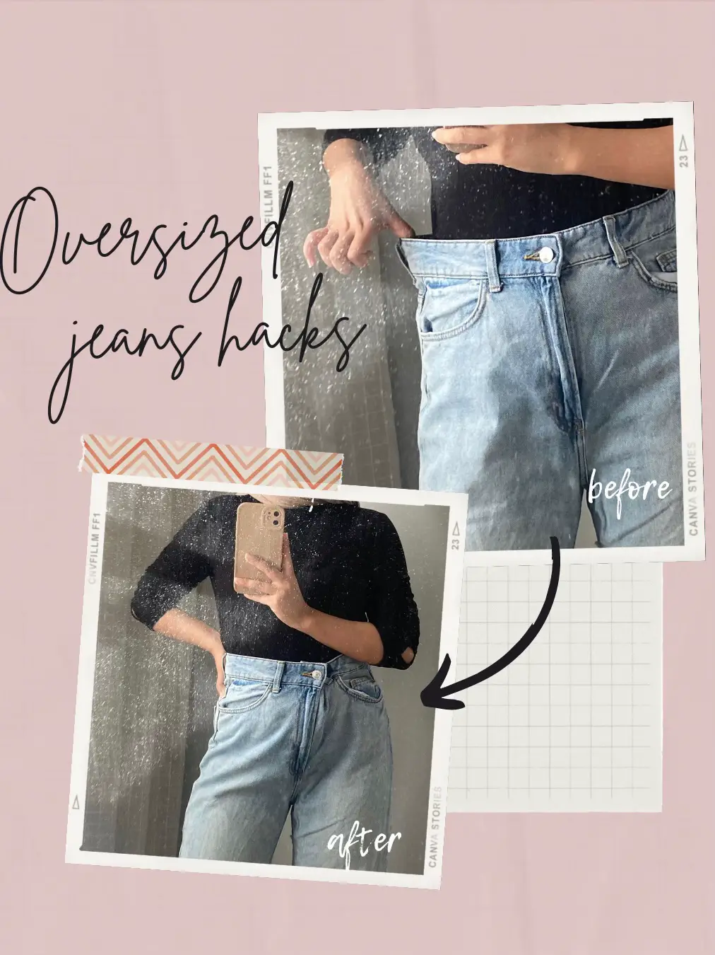 Have you tried this hack? Works for jeans thats are very loose at the , tighten  jeans waist