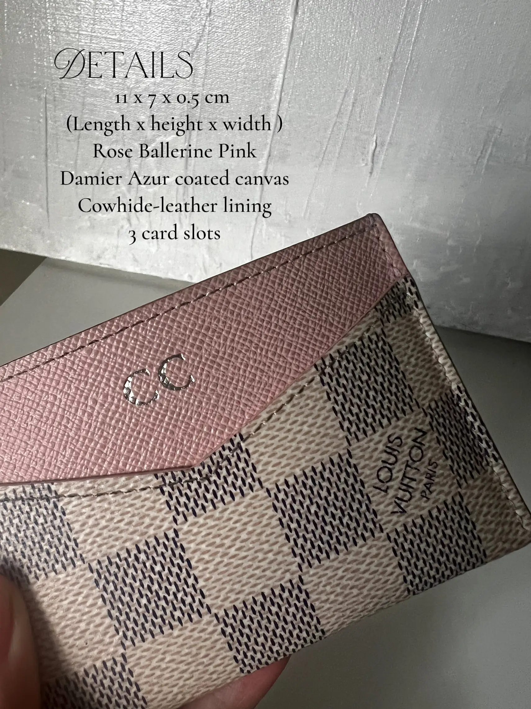 Louis Vuitton Daily Card Holder Damier Azur Rose Ballerine