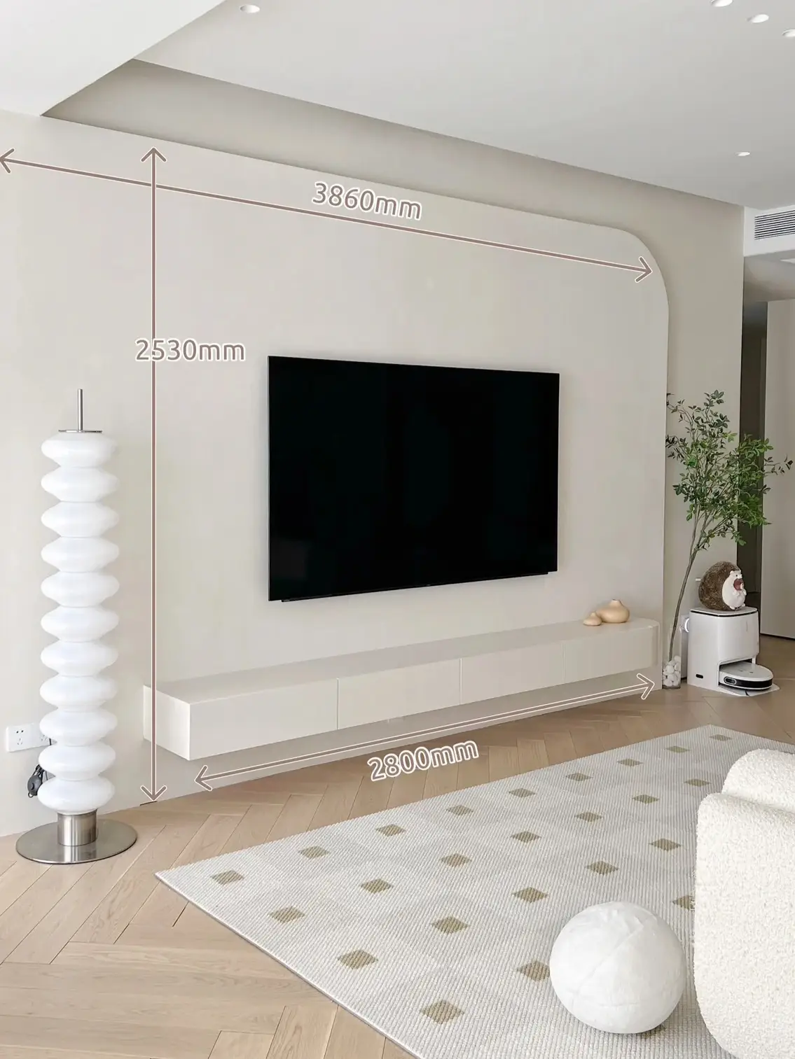 Minimalist simple TV wall ideas with measurement Galeri diposting