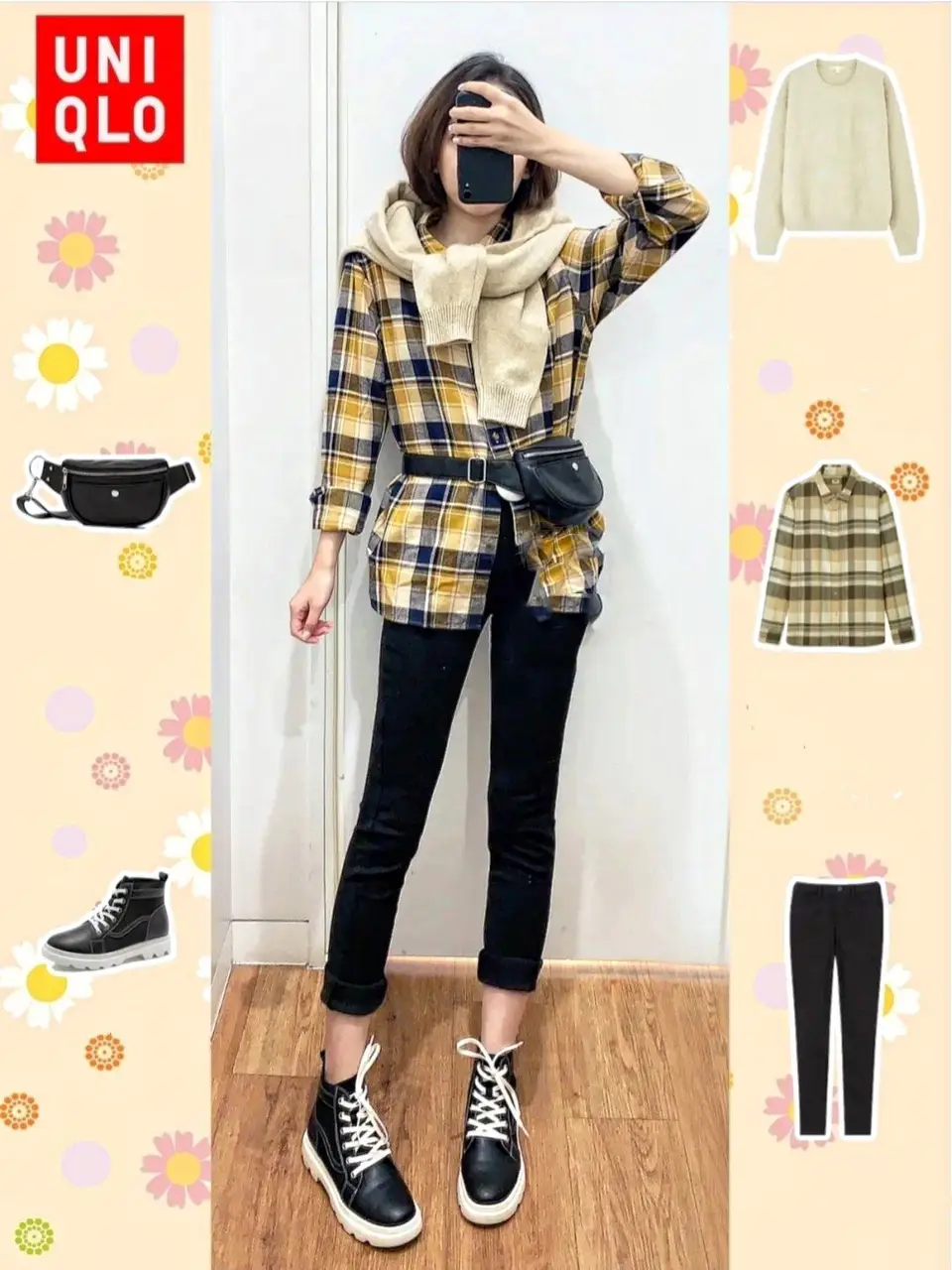 Plaid shirt with sweater best sale