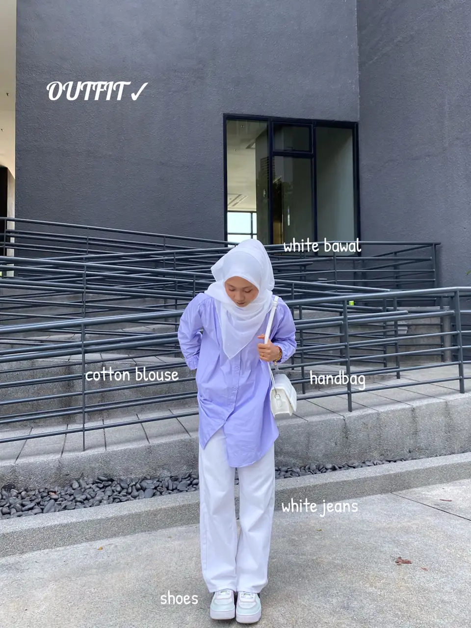 Lilac and grey outfit best sale