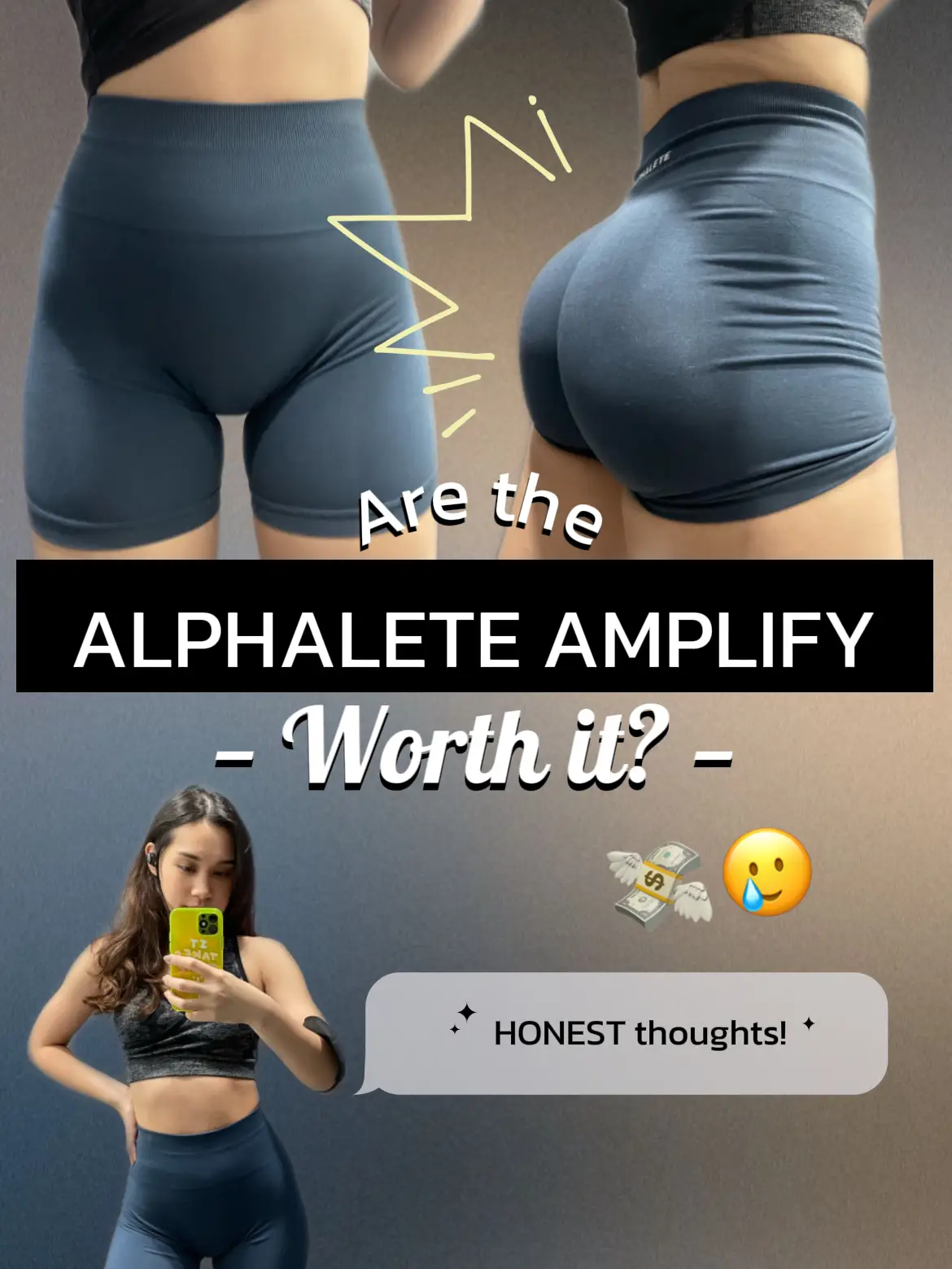 The truth is, one of them is the actual Alphalete amplify leggings 😂