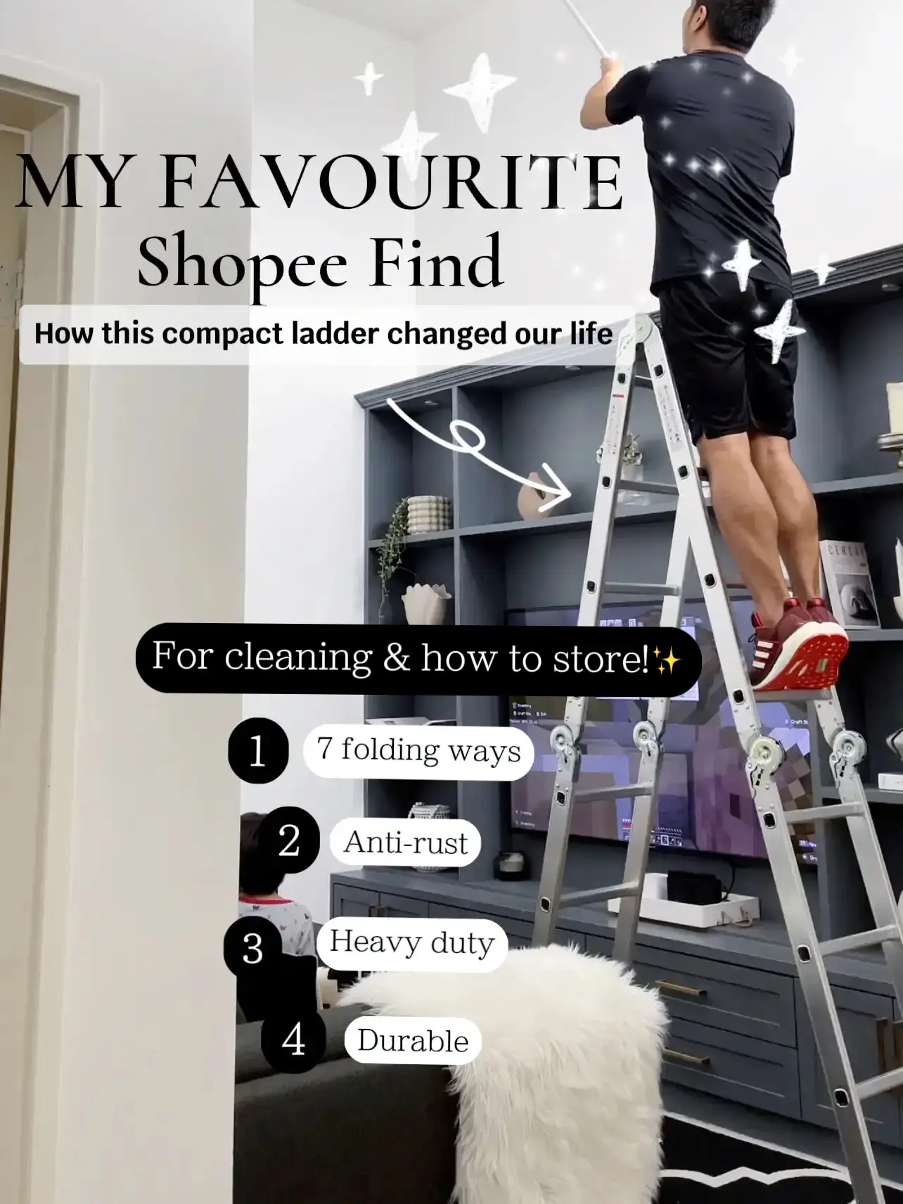 Home Goods (Part 5): Cleaning hack with ladder! | Galeri disiarkan oleh ...