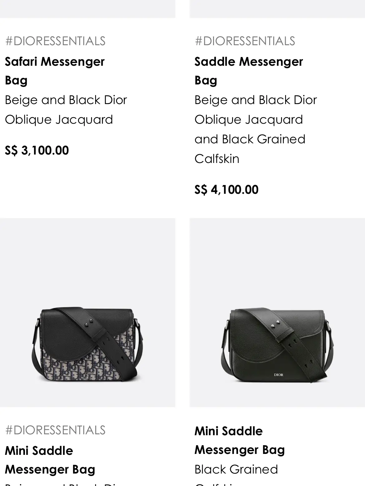 Mini Saddle Bag Beige and Black Dior Oblique Jacquard