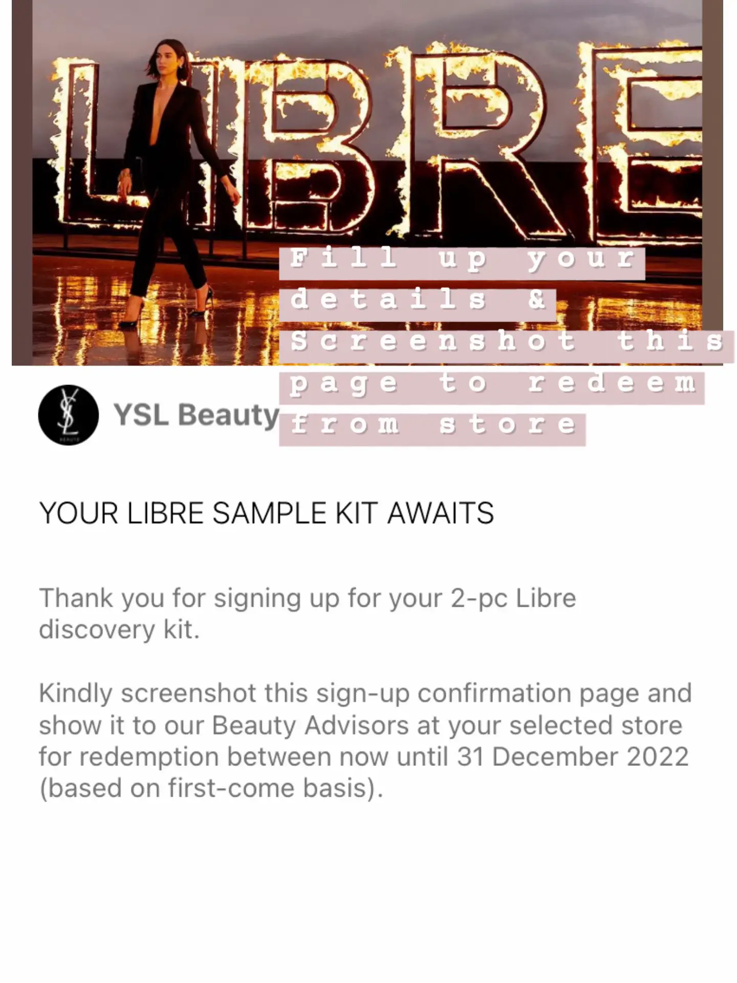 Free ysl libre online sample