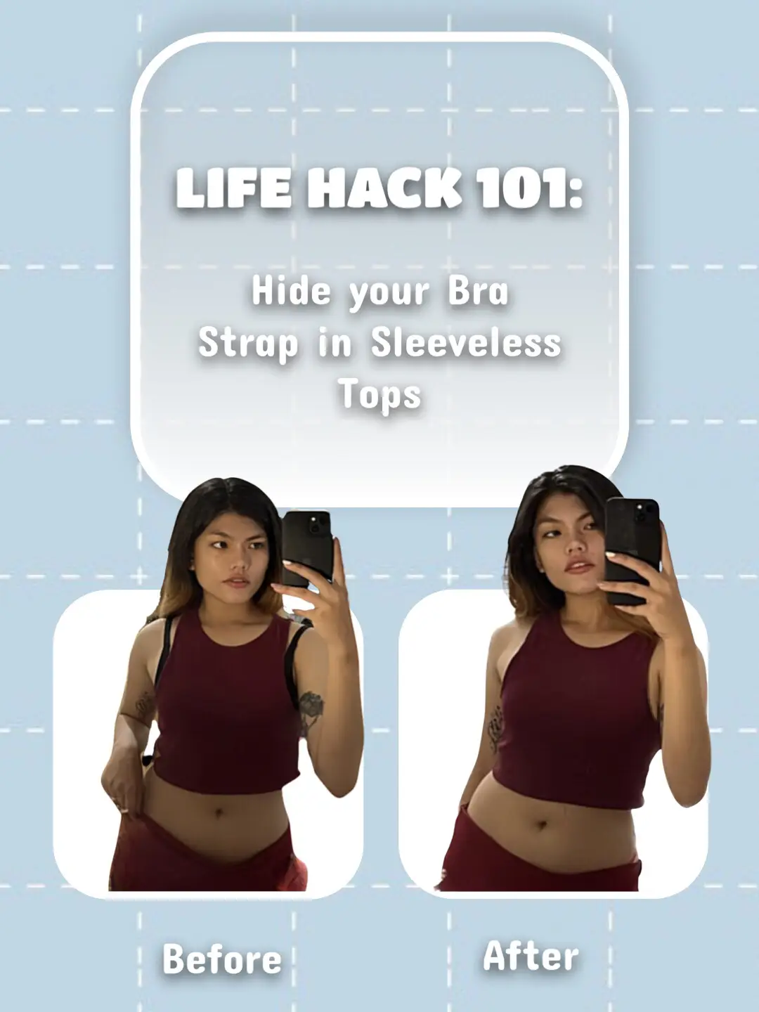 Bra Hack, Hide Your Bra Straps in One Shoulder Top, Style Hack