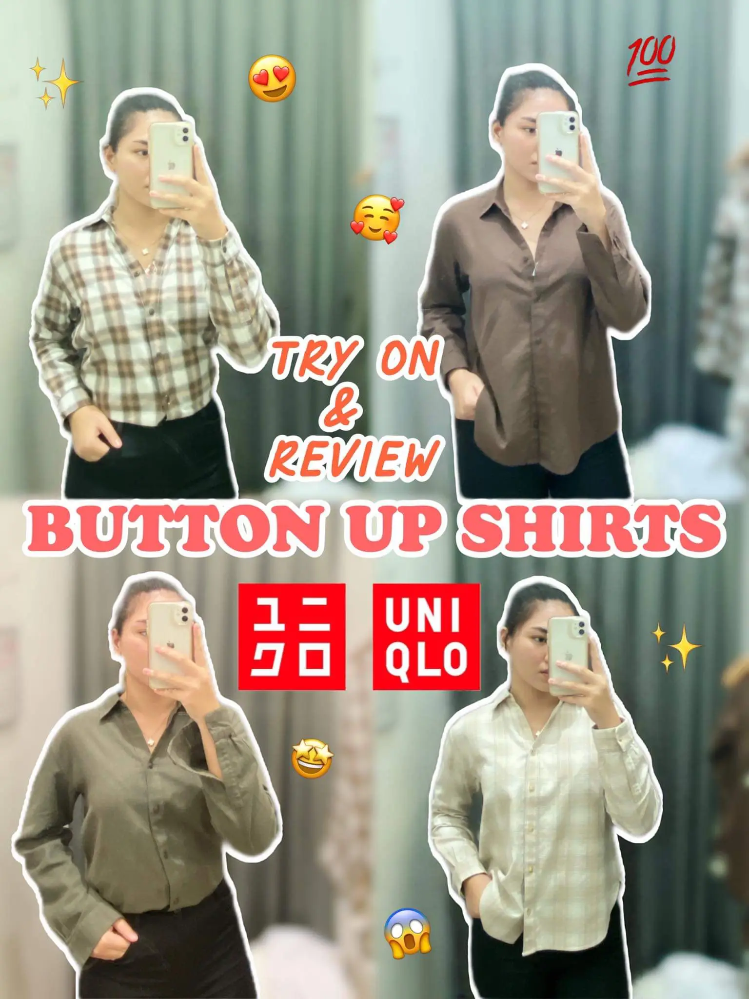 TRY ON & REVIEW BUTTON UP SHIRTS UNIQLO | Gallery posted by Alea