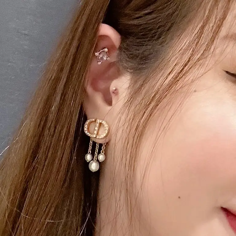 Dior shiny d earrings sale