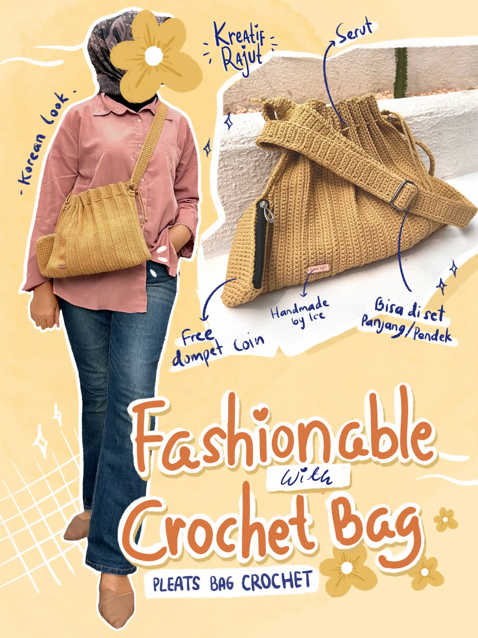 Korean crochet online bag