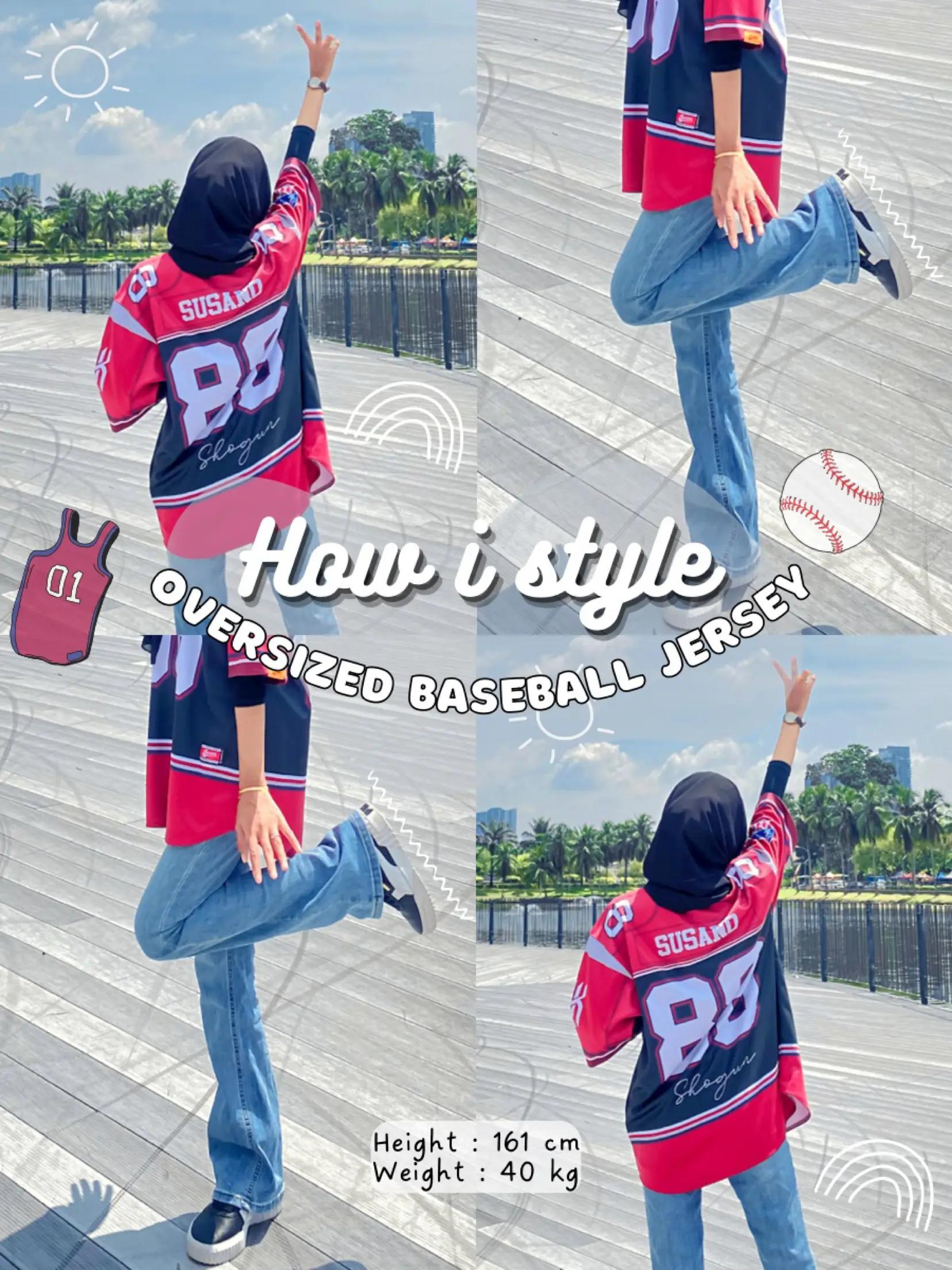 how to style super oversized baseball jersey｜TikTok Search