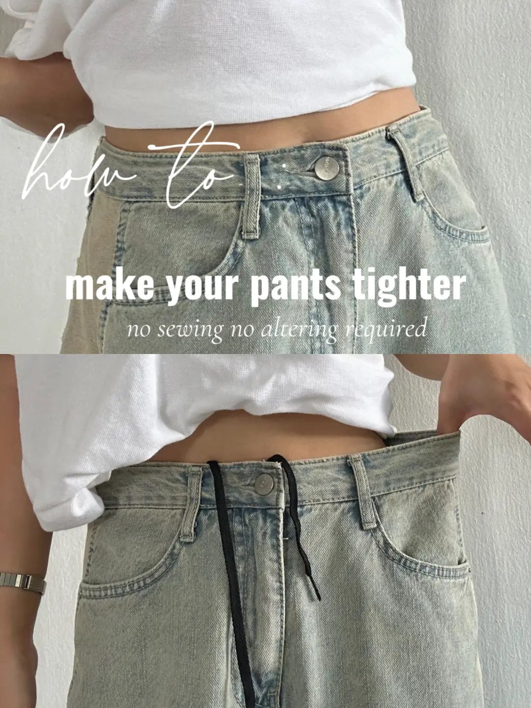 How To Tighten Jeans Waist, Quick NO-SEW Hack!