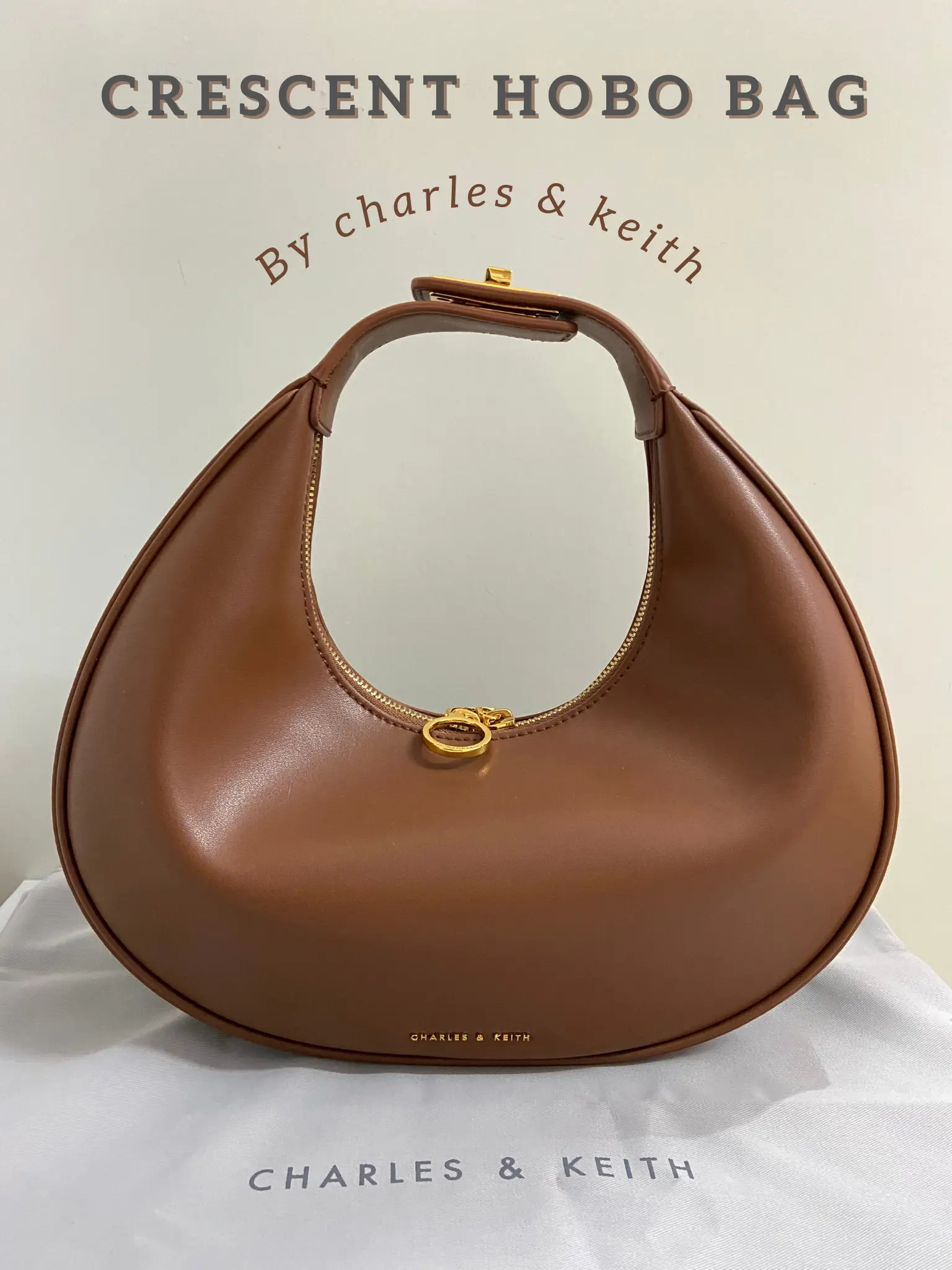 Charles & Keith - Women's Lola Printed Envelope Crossbody Bag, Brown, M