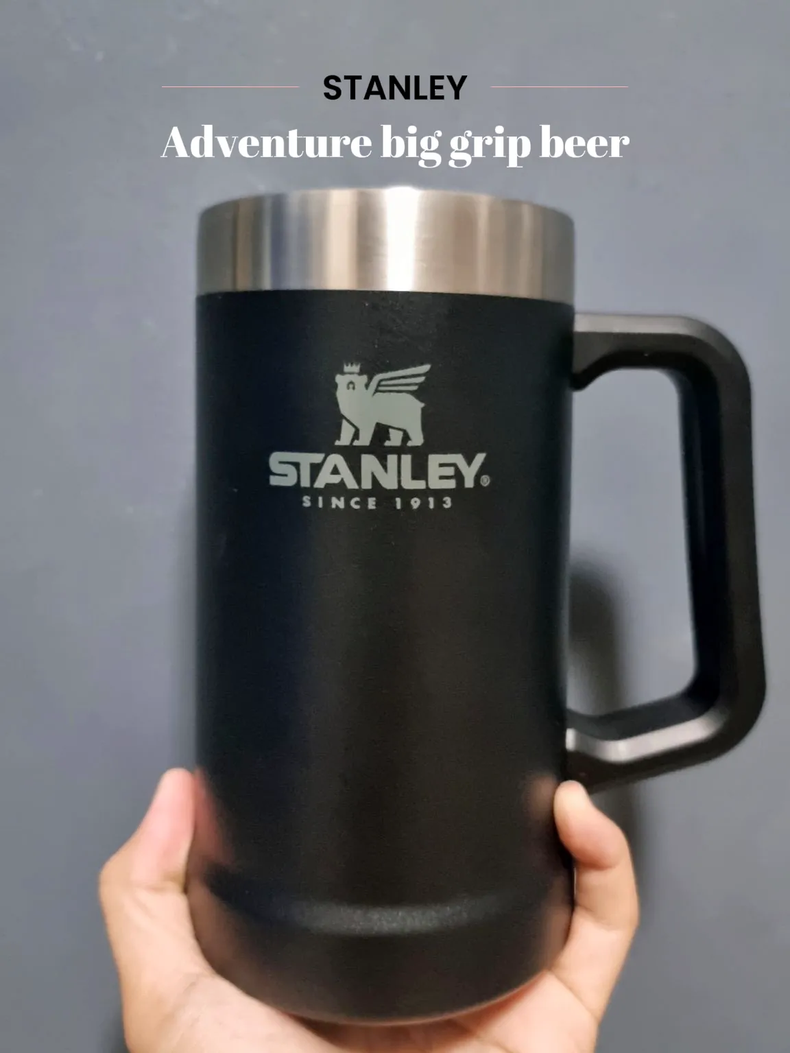 Stanley 24 oz. Adventure Big Grip Beer Stein, Matte Black