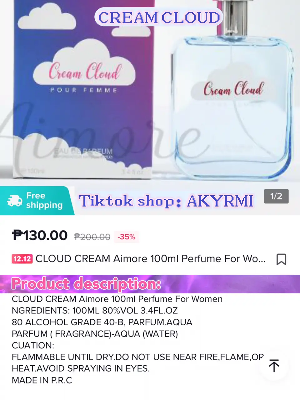 BEWARE of fake cream cloud perfumes online! 🙆‍♀️ #akrymi #akrymiaimor